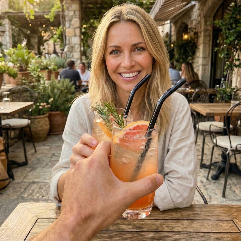 12 Glasstrohhalme schwarz - wiederverwendbare Trinkhalme aus Glas mit 2 Reinigungsbürsten (gebogen)