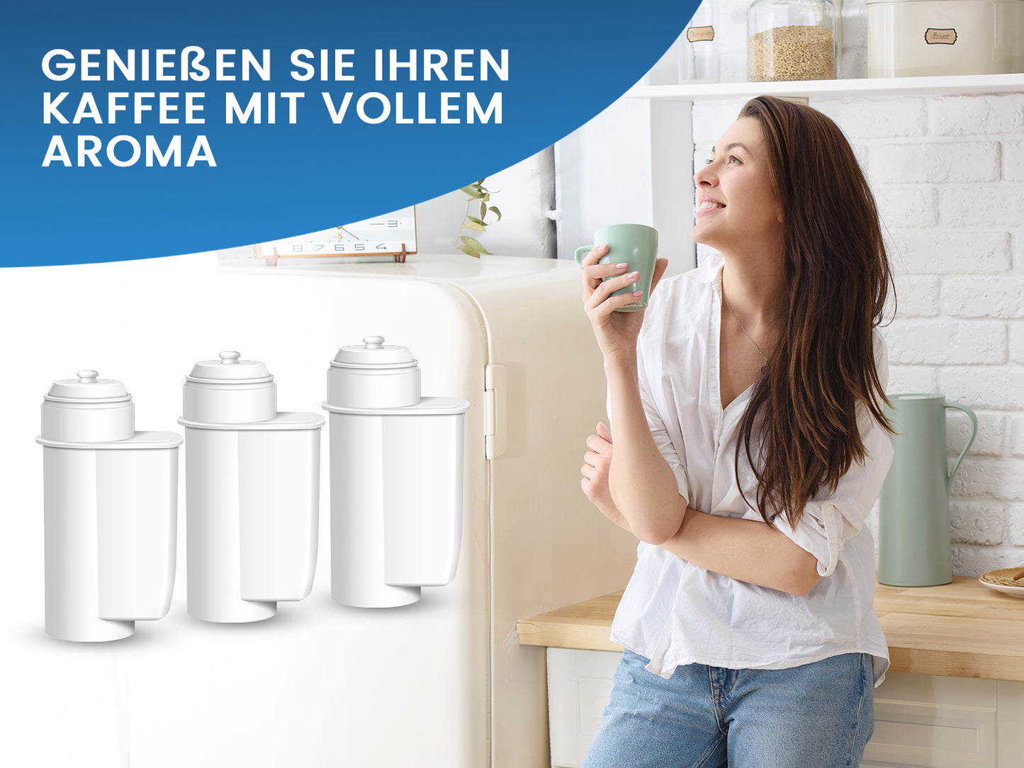 Coffee+ Wasserfilter für Kaffeemaschinen komp. mit Brita Intenza System - Pack 03