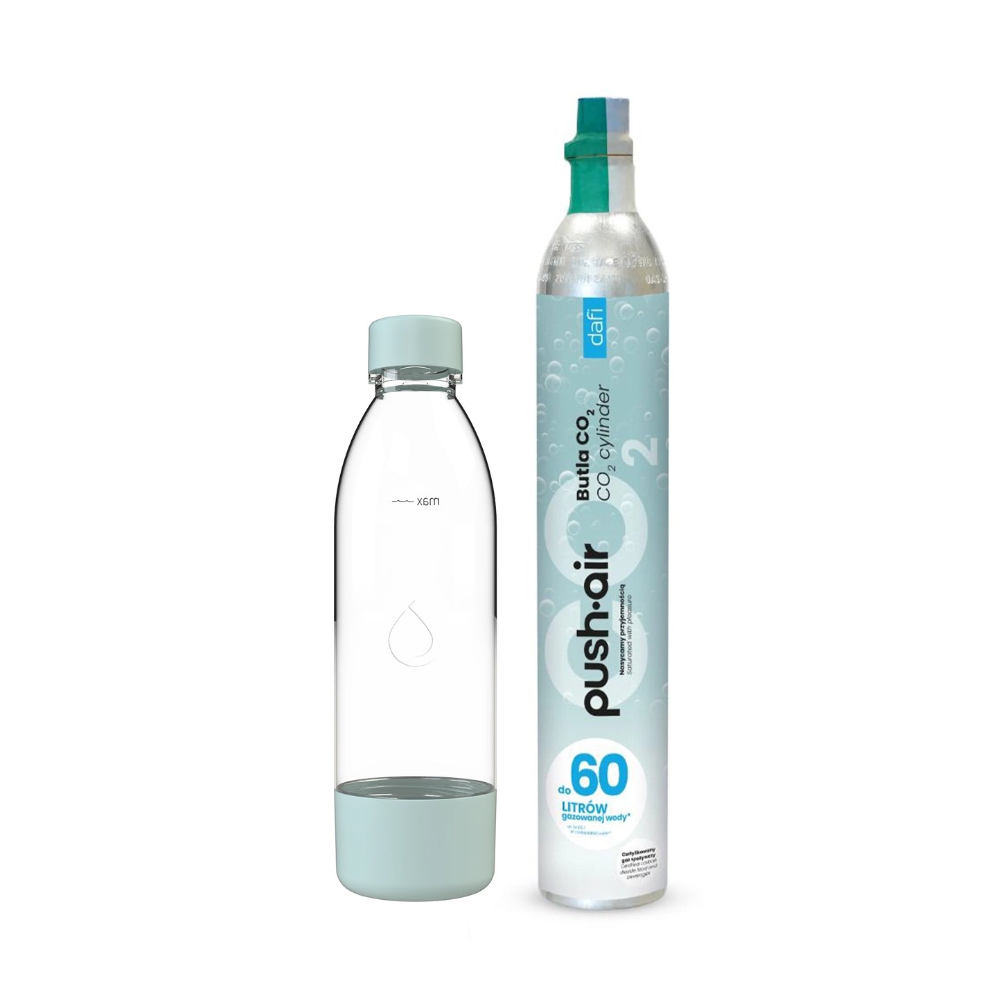 Reservezylinder 1x CO2-Zylinder + 0,7l PET Flasche für DAFI Pushair