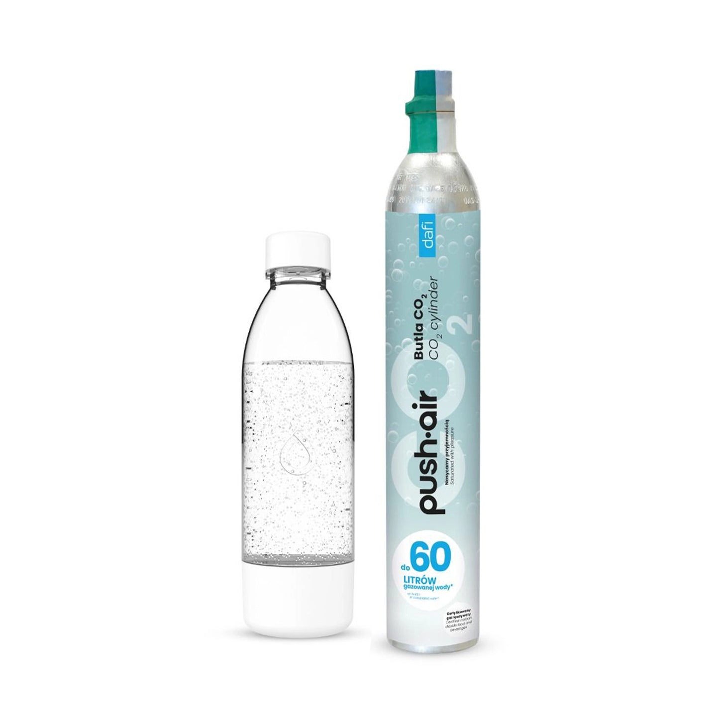 Reservezylinder 1x CO2-Zylinder + 0,7l PET Flasche für DAFI Pushair