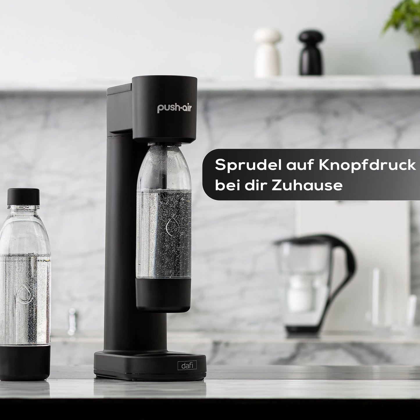 DAFI Wassersprudler Pushair inkl. 1 Co2 Zylinder und 0,7l Flasche