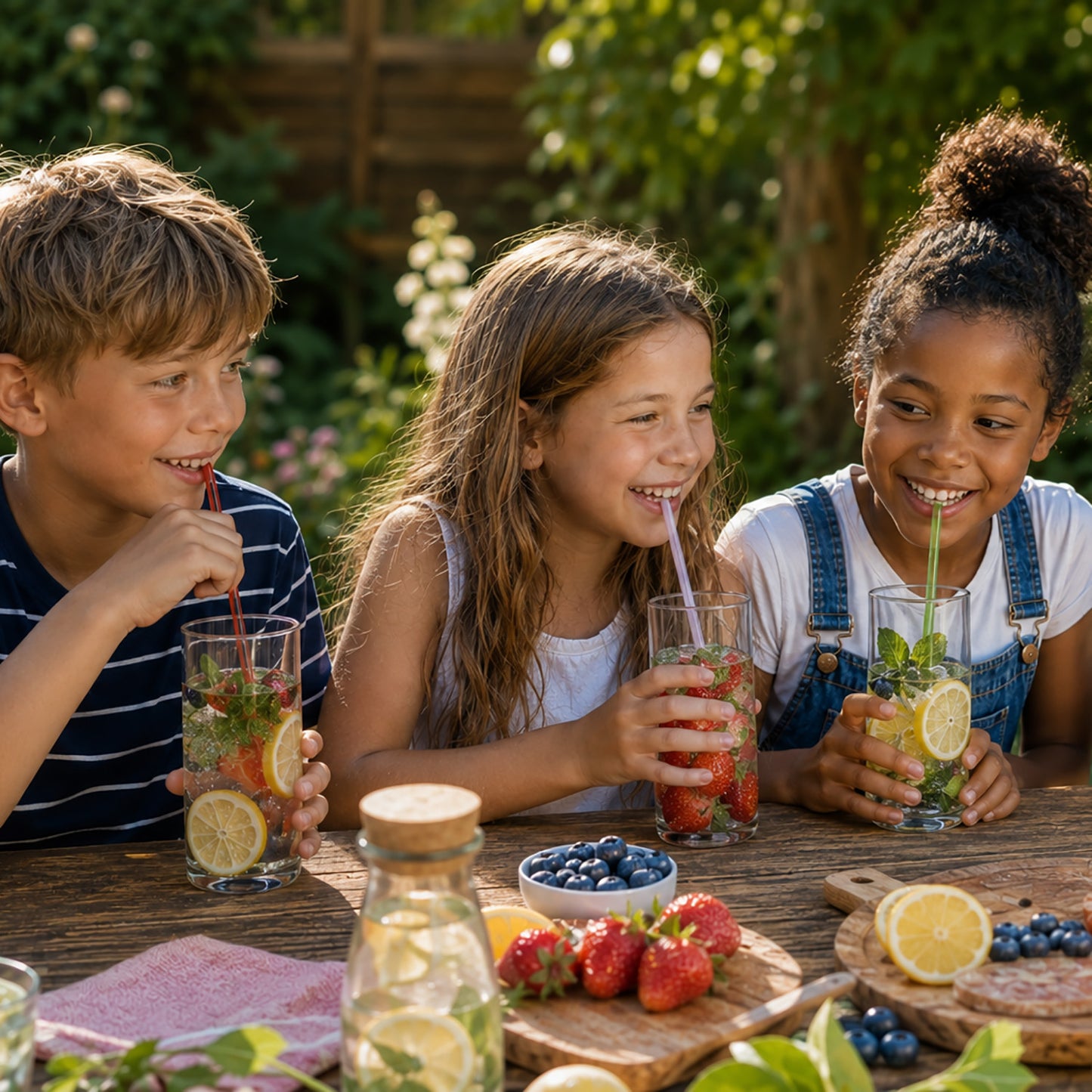 12 Glasstrohhalme bunt - wiedewiederverwendbare Trinkhalme aus Glas mit 2 Reinigungsbürsten (gerade) – ideal für Kinder - mit bunten Farben