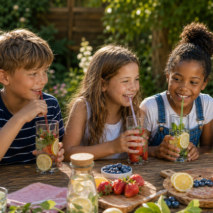 12 Glasstrohhalme bunt - wiedewiederverwendbare Trinkhalme aus Glas mit 2 Reinigungsbürsten (gerade) – ideal für Kinder - mit bunten Farben