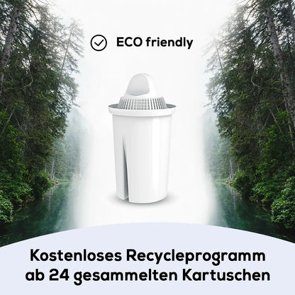 PearlCo Glas Wasserfilter inkl. 1 Kartusche plus Glasflasche