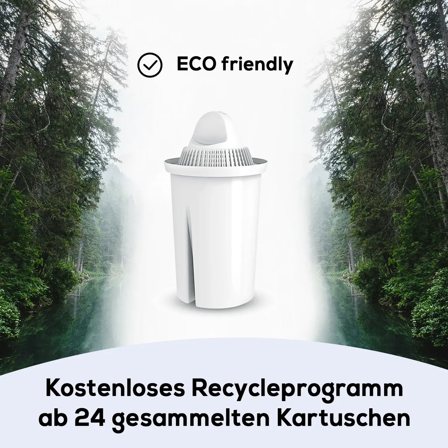 PearlCo Glas Wasserfilter inkl. 12 Kartuschen plus Glasflasche