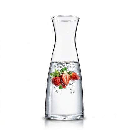 Glaskaraffe mit Edelstahldeckel 0,8l oder 1,3l Wasserkaraffe Glas