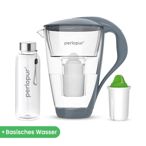 Glas Wasserfilter inkl. 1 Kartusche plus Glasflasche