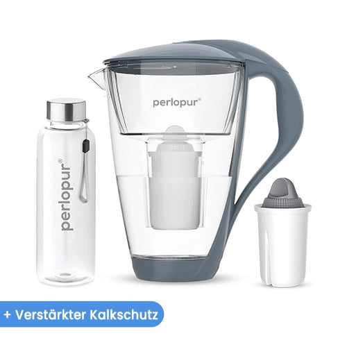 Glas Wasserfilter inkl. 1 Kartusche plus Glasflasche