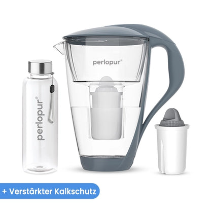 Glas Wasserfilter inkl. 1 Kartusche plus Glasflasche