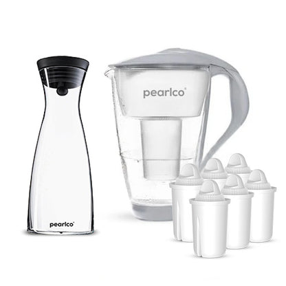 PearlCo Glas-Wasserfilter - Halbjahrespaket inkl. Glaskaraffe