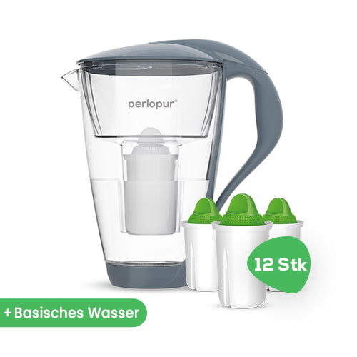 Glas-Wasserfilter inkl. 12 Filterkartuschen