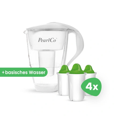 PearlCo Glas-Wasserfilter inkl. 12 Filterkartuschen