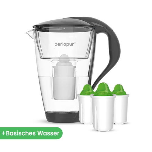 Glas-Wasserfilter inkl. 3 Filterkartuschen