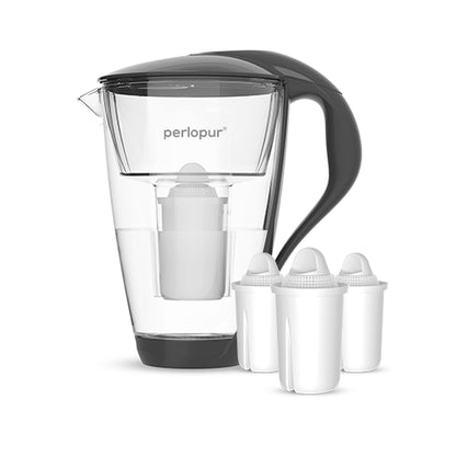 Glas-Wasserfilter inkl. 3 Filterkartuschen