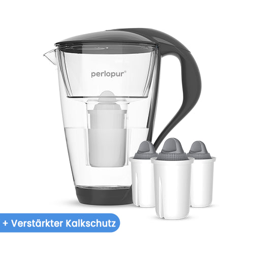 Glas-Wasserfilter inkl. 3 Filterkartuschen