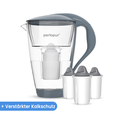 Glas-Wasserfilter inkl. 3 Filterkartuschen