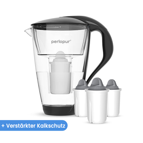 Glas-Wasserfilter inkl. 3 Filterkartuschen