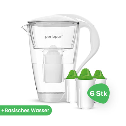 Glas-Wasserfilter inkl. 6 Filterkartuschen