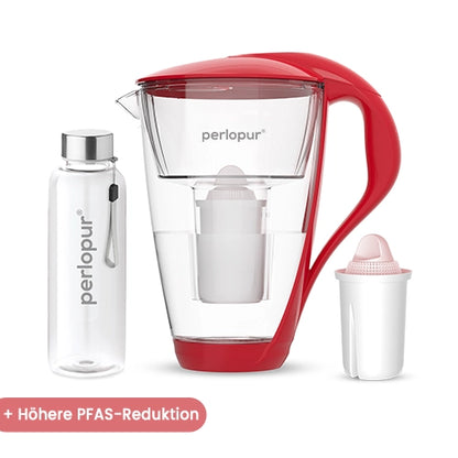 Glas Wasserfilter inkl. 1 Kartusche plus Glasflasche
