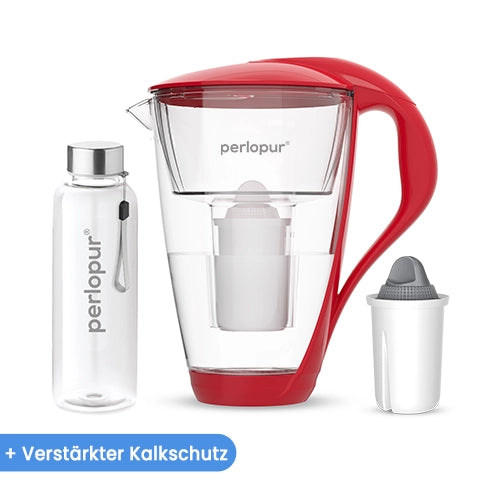Glas Wasserfilter inkl. 1 Kartusche plus Glasflasche