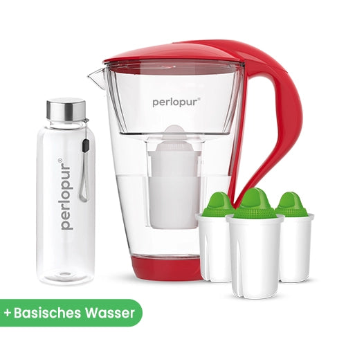 Glas Wasserfilter inkl. 3 Kartuschen plus Glasflasche
