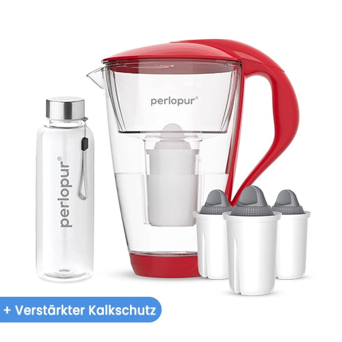 Glas Wasserfilter inkl. 3 Kartuschen plus Glasflasche