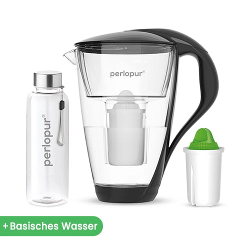 Glas Wasserfilter inkl. 1 Kartusche plus Glasflasche