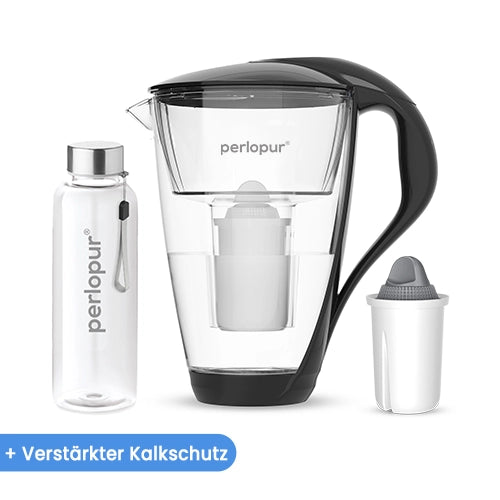 Glas Wasserfilter inkl. 1 Kartusche plus Glasflasche