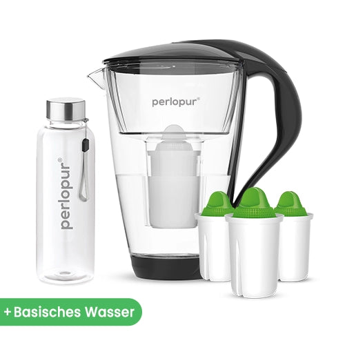 Glas Wasserfilter inkl. 3 Kartuschen plus Glasflasche