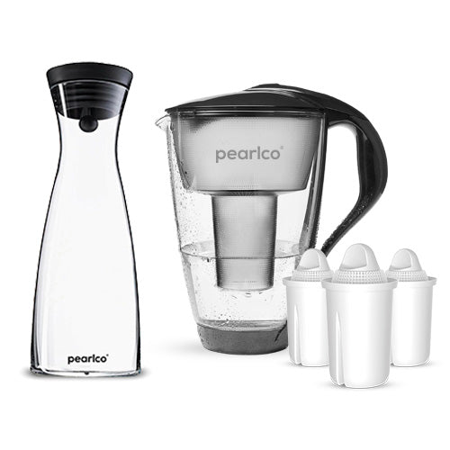 PearlCo Glas-Wasserfilter - Starter-Paket inkl. Glaskaraffe