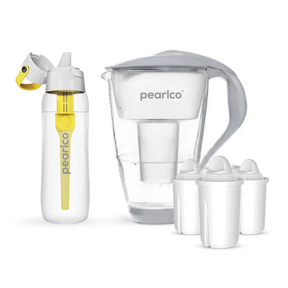 PearlCo Glas-Wasserfilter - Starter-Paket inkl. SOLID Filterflasche