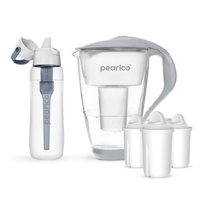 PearlCo Glas-Wasserfilter - Starter-Paket inkl. SOLID Filterflasche