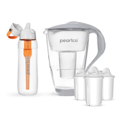 PearlCo Glas-Wasserfilter - Starter-Paket inkl. SOLID Filterflasche