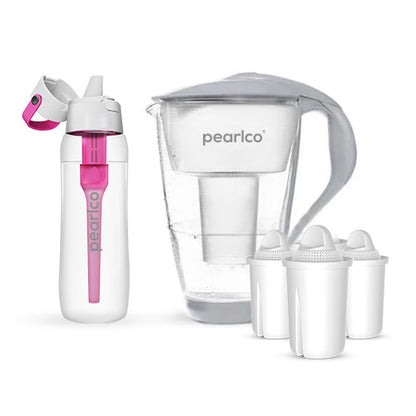 PearlCo Glas-Wasserfilter - Starter-Paket inkl. SOLID Filterflasche