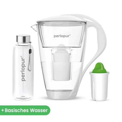 Glas Wasserfilter inkl. 1 Kartusche plus Glasflasche