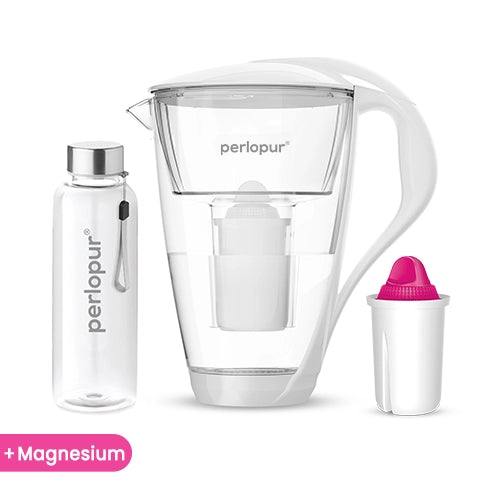 Glas Wasserfilter inkl. 1 Kartusche plus Glasflasche