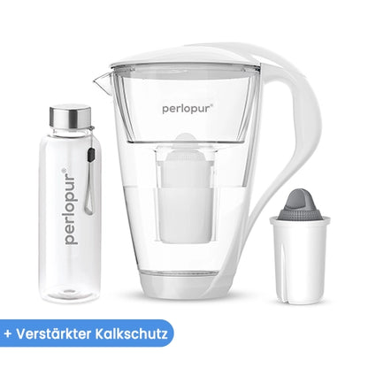 Glas Wasserfilter inkl. 1 Kartusche plus Glasflasche