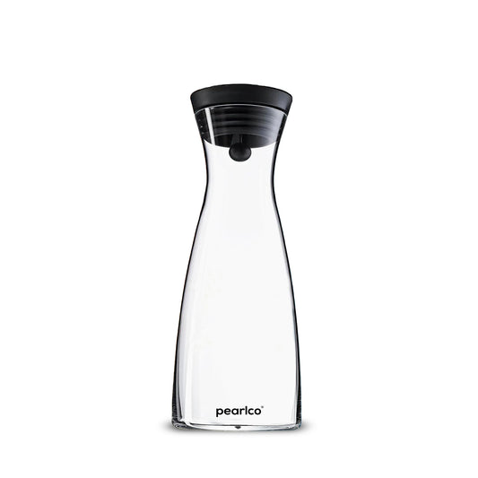 *SALE* Glaskaraffe mit Edelstahldeckel 0,8 Liter Wasserkaraffe Glas