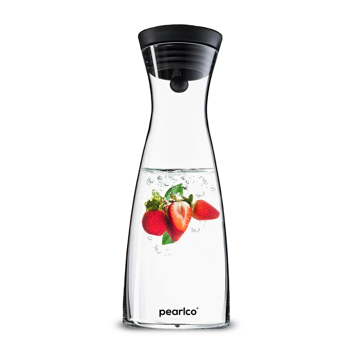 Glaskaraffe mit Edelstahldeckel 0,8l oder 1,3l Wasserkaraffe Glas