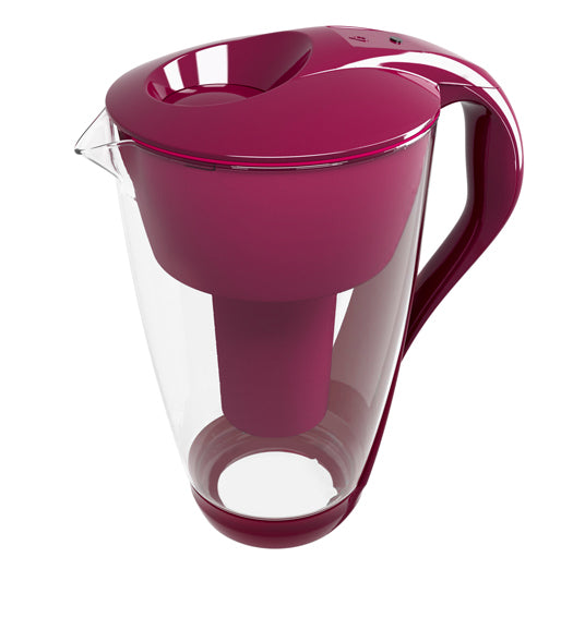 *SALE* PearlCo Glas-Wasserfilter classic inkl. 1 Filterkartusche (dunkelrot)