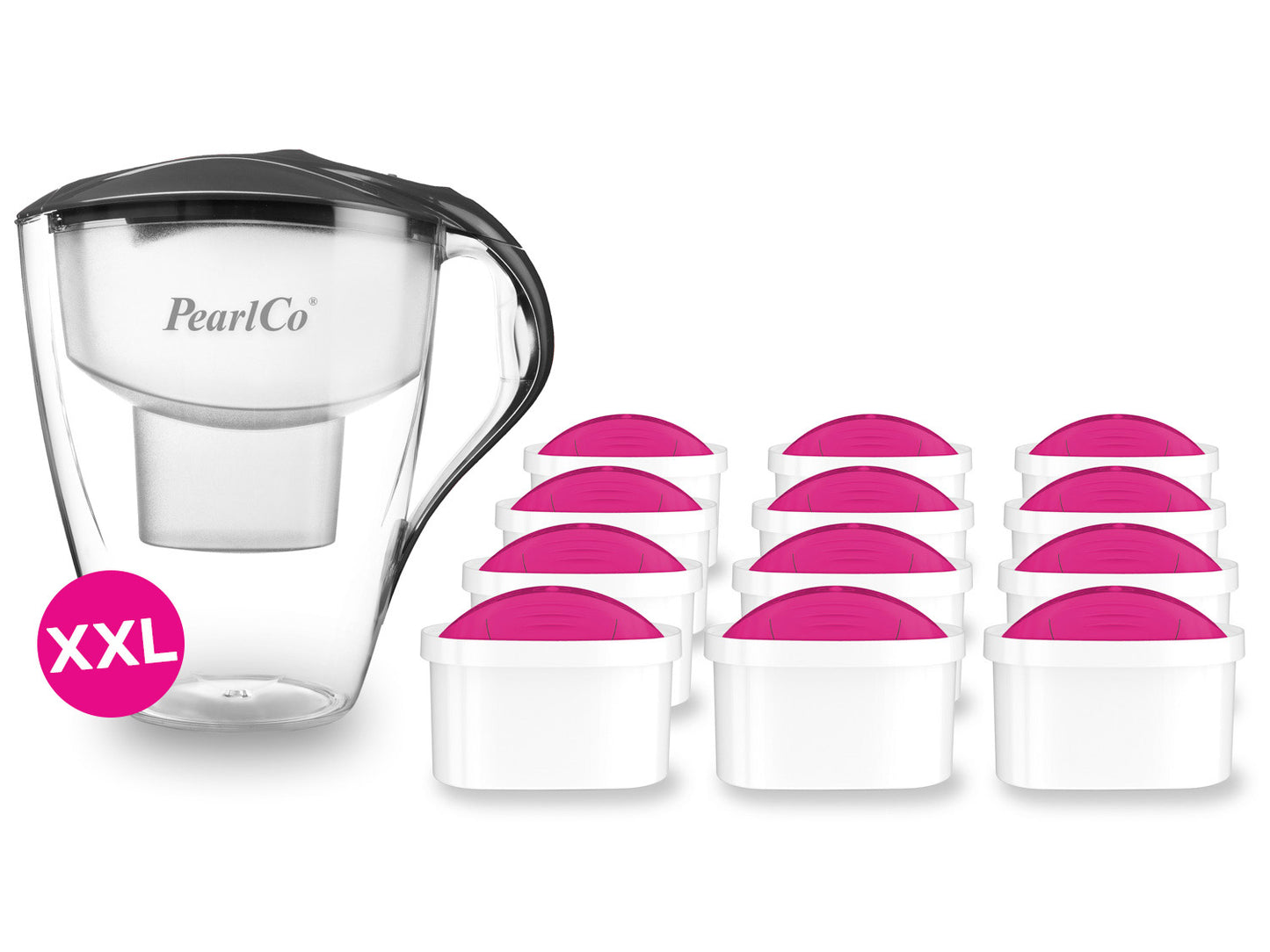 PearlCo Wasserfilter Family XXL (4,0l)  inkl. 12 Filterkartuschen