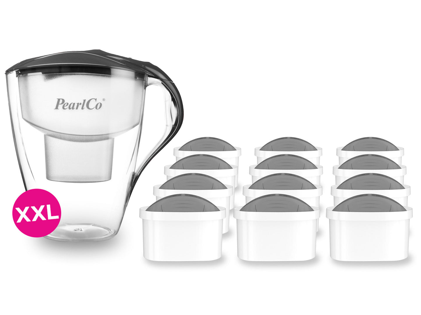 PearlCo Wasserfilter Family XXL (4,0l)  inkl. 12 Filterkartuschen