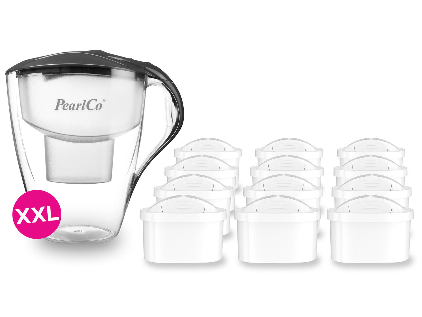 PearlCo Wasserfilter Family XXL (4,0l)  inkl. 12 Filterkartuschen