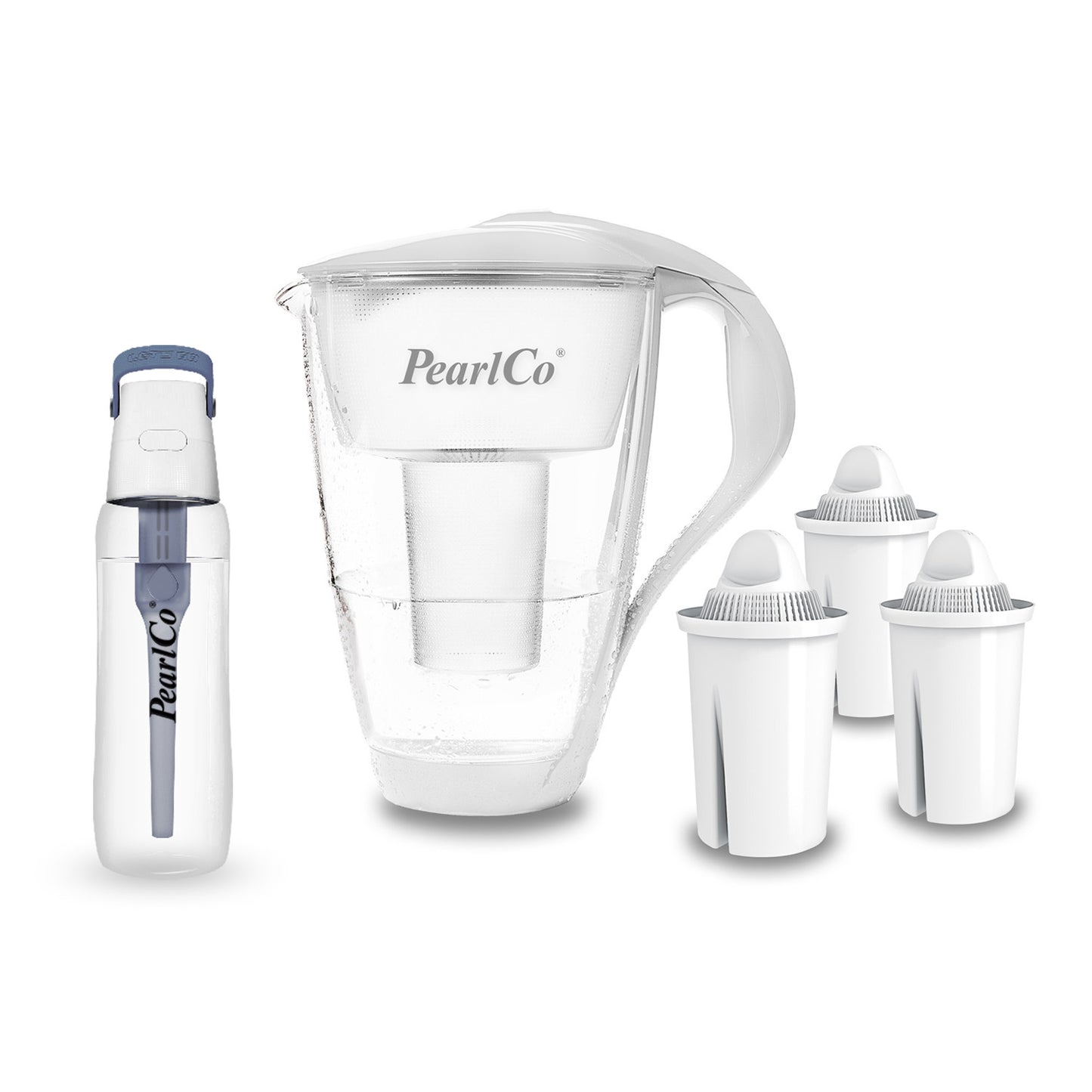 PearlCo Glas-Wasserfilter - Starter-Paket inkl. SOLID Filterflasche