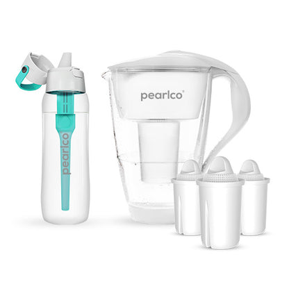 PearlCo Glas-Wasserfilter - Starter-Paket inkl. SOLID Filterflasche