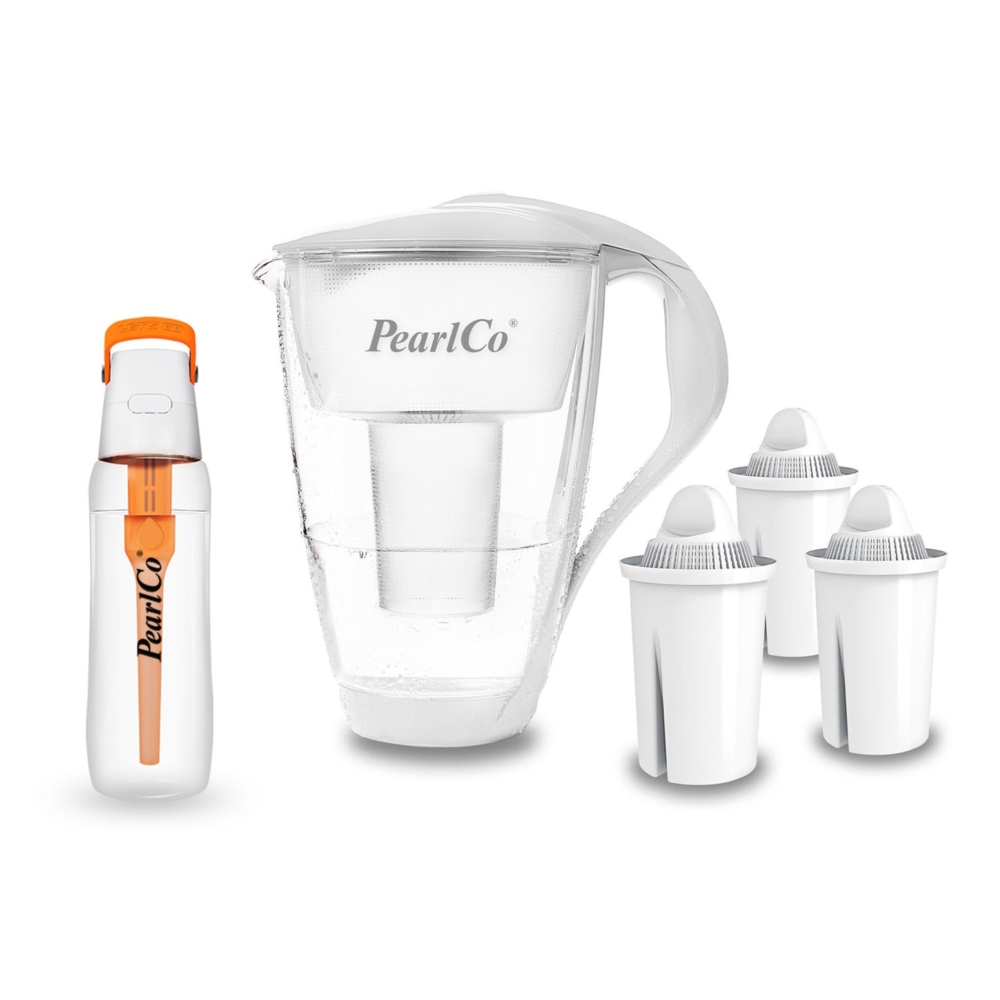 PearlCo Glas-Wasserfilter - Starter-Paket inkl. SOLID Filterflasche