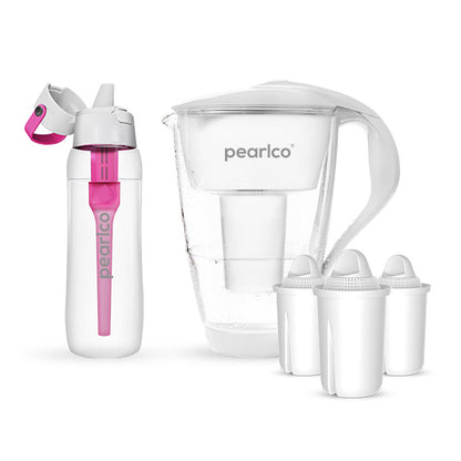 PearlCo Glas-Wasserfilter - Starter-Paket inkl. SOLID Filterflasche