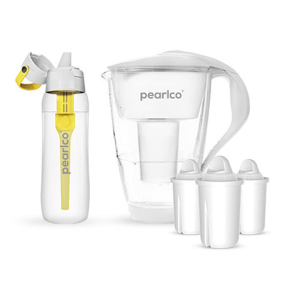 PearlCo Glas-Wasserfilter - Starter-Paket inkl. SOLID Filterflasche