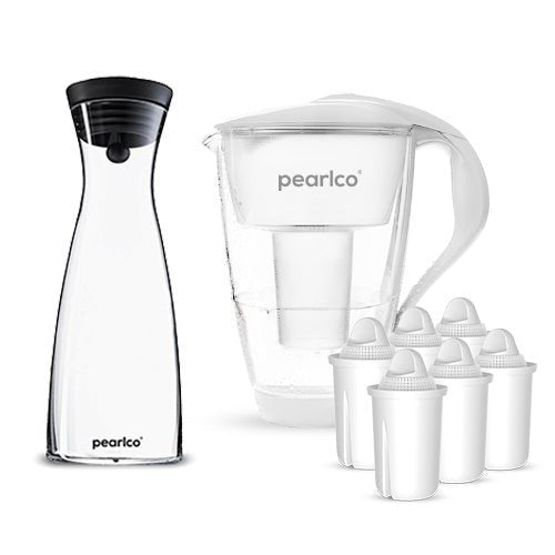 PearlCo Glas - Wasserfilter - Halbjahrespaket inkl. Glaskaraffe - PearlCo.de