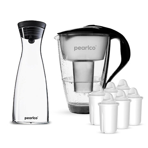 PearlCo Glas - Wasserfilter - Halbjahrespaket inkl. Glaskaraffe - PearlCo.de